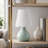 14" Ceramic Cordless Table Lamp with Scalloped Linen Shade-1806745881