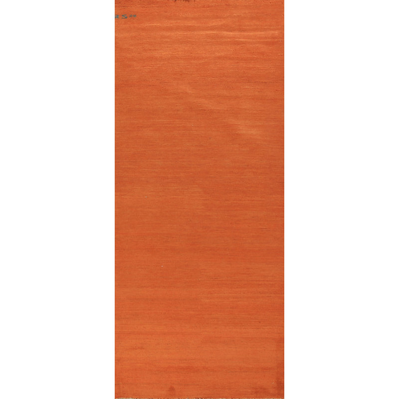 Tapis de couloir oriental orange Gabbeh 3 x 10