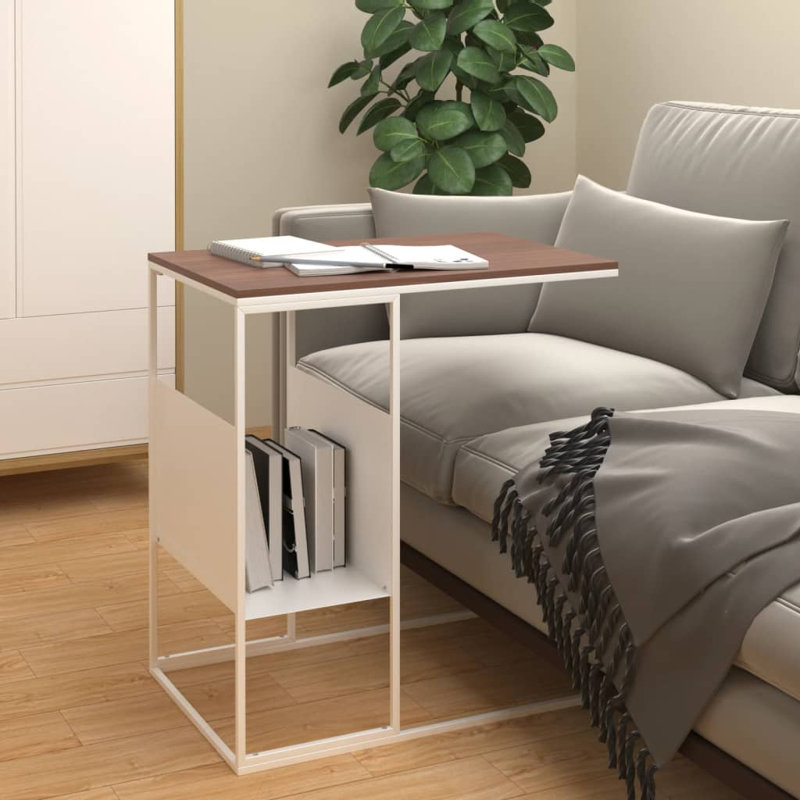 Table de bout avec rangement Adelay, Brun, Noir