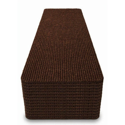 Paquet de 15 tapis d'escalier 8 x 30 avec autocollants pour faciliter le pelage - Tapis auto-adhésif auto-adhésif pour les escaliers - Fonctionne avec la plupart des types de sous-planchers - Tapis d'escalier brun