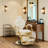 26" Wide Vintage Heavy Duty Barber Chair with Metal Frame, Swivel Salon Chair, Faux Leather-997573072-972176284