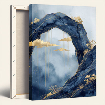 «Gallery Wrap», art mural sur toile pour le salon, la chambre à coucher, le bureau ou le vestibule - décoration murale décorative avec arche de montagne