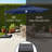  9X12ft 2-Tier Square Outdoor Solar LED Cantilever Umbrella W/ 360-Rotating Base - Navy Blue-2076469873