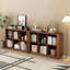 Bibliothèque à 6 compartiments - Bibliothèque horizontale de 40 po de large avec bords arrondis, unité de plancher en bois à 2 niveaux pour chambre à coucher, salon et bureau (style maison de campagne)