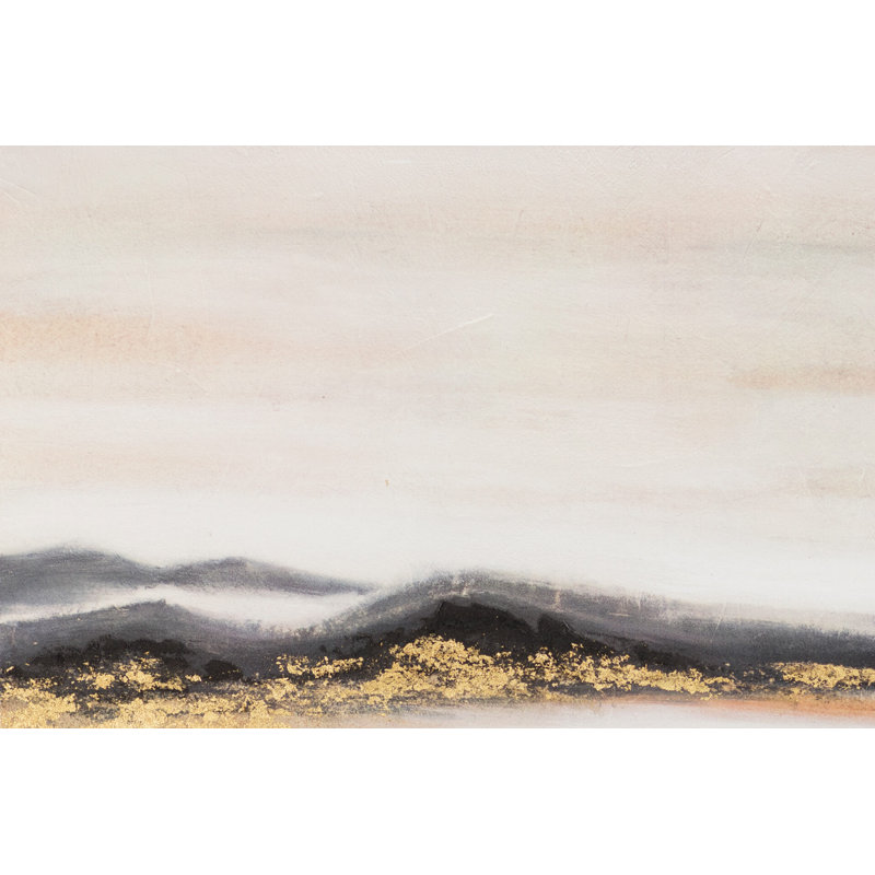 Hand -painted golden steppe acrylic painting