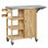 Foldable Outdoor Kitchen Island And Mobile Patio Cart, Portable Outdoor Prep Station With Lockable Wheels, Storage Cabinet And Towel Rack For Outdoor Use, Natural Finish
