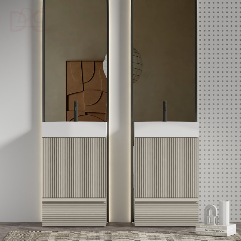 Meuble-lavabo autoportant pour salle de bain moderne de 20 po avec lavabo en céramique, lavabo une pièce en céramique blanche sans drain ni robinet