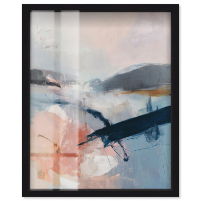 Mountain and Sky Shadowbox Print Abstract Wall Decor by Art Remedy, Black Frame, 16 x 20