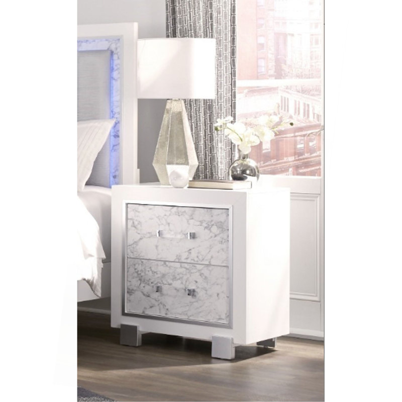 SKYE MARBLE WHITE NIGHTSTAND