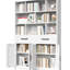 Bibliothèque de 71 po de hauteur avec tiroirs et armoires à portes pour le salon ou le bureau, installation facile 2 chambres, coffre-fort élégant