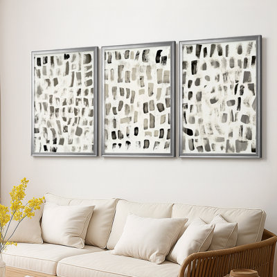 ABSTRACT Series DLXV - Toile tendue avec châssis sur mesure - 3 pièces