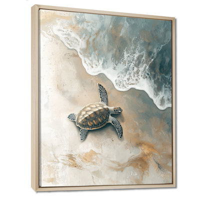Coraine Baby Turtle Trails On The Beach I - Tortue, art mural