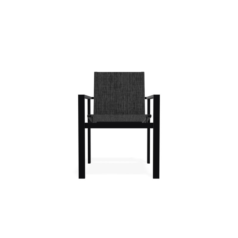 Tribeca Sling Stacking Arm Chair, Augustine Shadow, Black