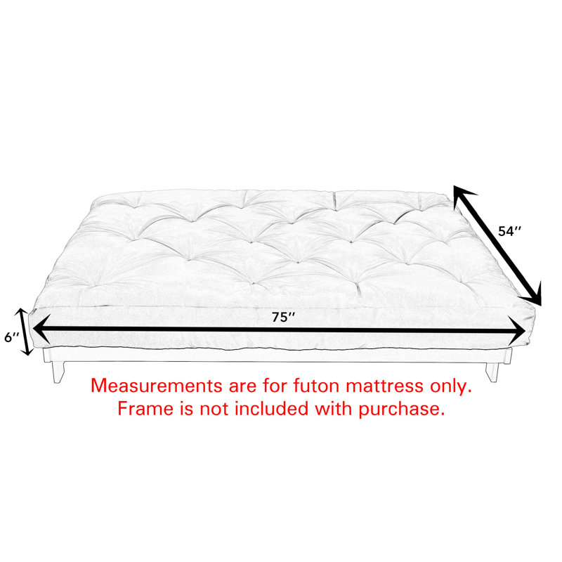 Cotreau Memory Foam Futon Mattress Futon  Mattress, Beige, 6", Full