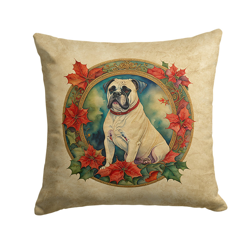 Coussin Christmas, 14 po x 14 po, Épagneul Cavalier King Charles, Carré