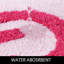 Tapis de bain - Tapis de bain rose doux absorbant de 17 po x 24 po, tapis de douche antidérapant lavable à la machine pour la salle de bain