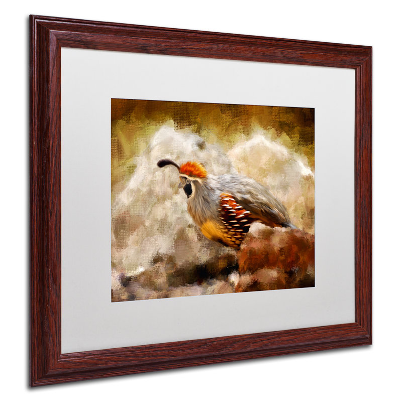 «Hurrying Quail» par Kuehn, reproduction d'art sur toile encadrée, H 16 po x l 20 po x P 0,5 po