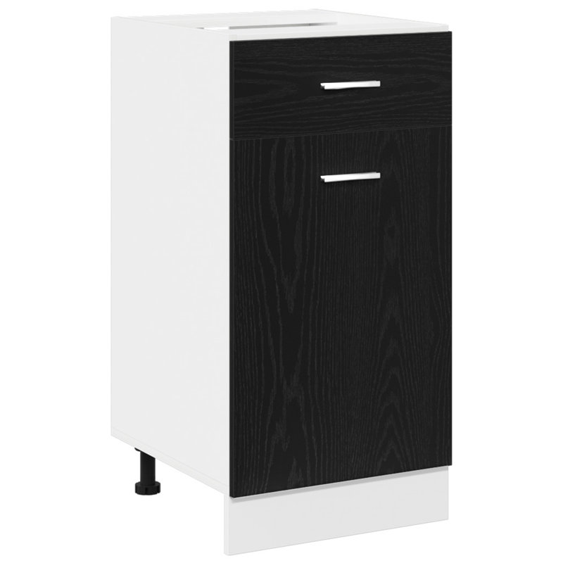 Kitchen Cabinet Black Oak Engineered Wood, 81.5cm H x 40cm W x 46cm D