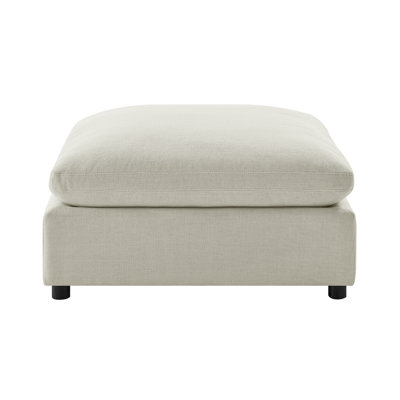 Cassandra Beige Fabric 40 In. Square Ottoman