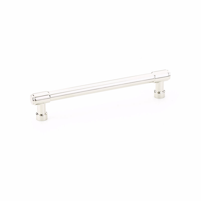 Emtek Jasper Bar Cabinet Pull, 6" Center to Center, Polished Nickel Lifetime