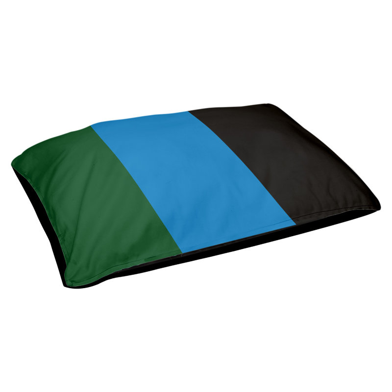 Coussin extérieur Phoenix, Moyen (l 28 po x P 18 po x H 9,5 po), Vert de Good Land / bleu des Grands Lacs / noir
