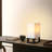 Maxwell 14 in. Mid-Century Modern LED Bedside Table Lamp with Fabric Square Shade