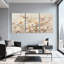 Tableau mural sur toile tendue à motif floral de magnolia, motif floral élégant (paquet de 3)-1180516491