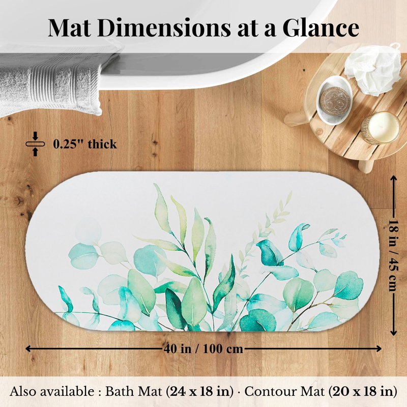 Tapis de bain décoratif décoratif 40 x 18 - Tapis ultra-absorbant à séchage rapide avec envers en caoutchouc antidérapant