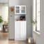 Armoire de rangement de 71 po de hauteur avec support pour micro-ondes