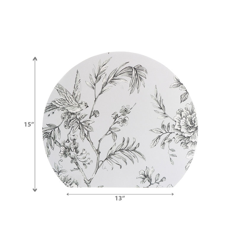 Napperon en PVC rond avec bordure sépia rétro - ensemble de 12