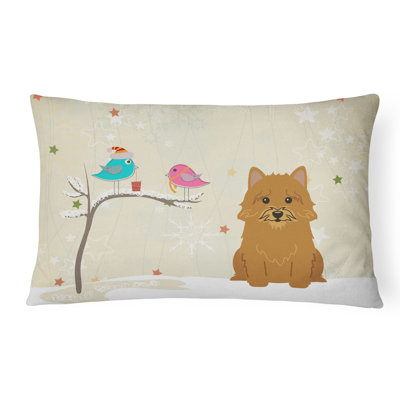 Coussin lombaire d’intérieur/d’extérieur carré de noël ivoire