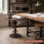 Table de bout Industrial Retro Table d'appoint Mécanique antique DIY Manivelle à hauteur ajustable-217115047