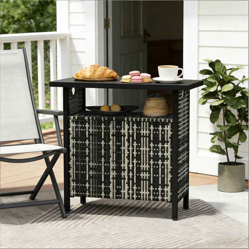 Table basse d'extérieur, organisateur d'armoire de rangement pour serviettes d'extérieur, table de bar d'extérieur
