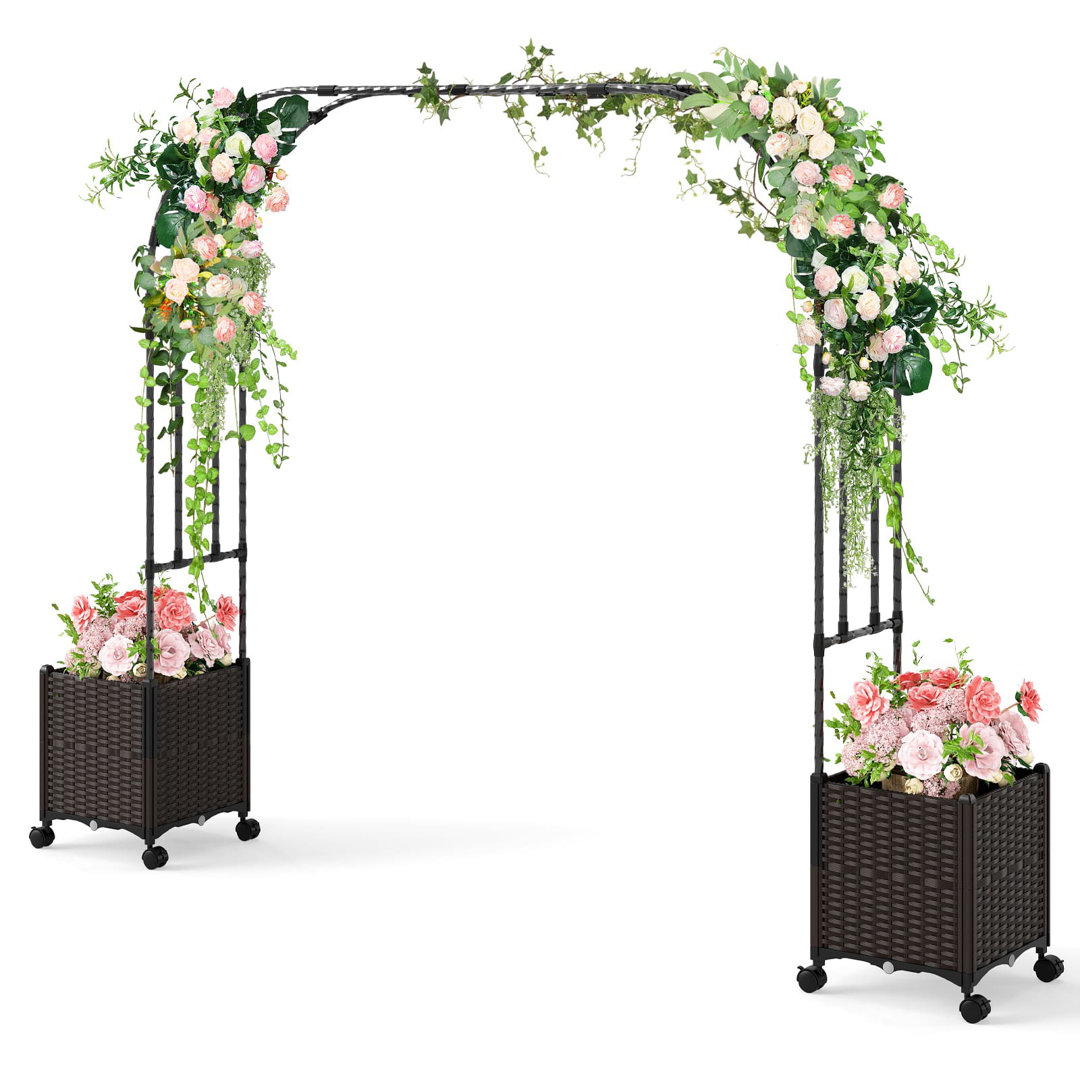 288cm W x 40cm D Arbour in Black