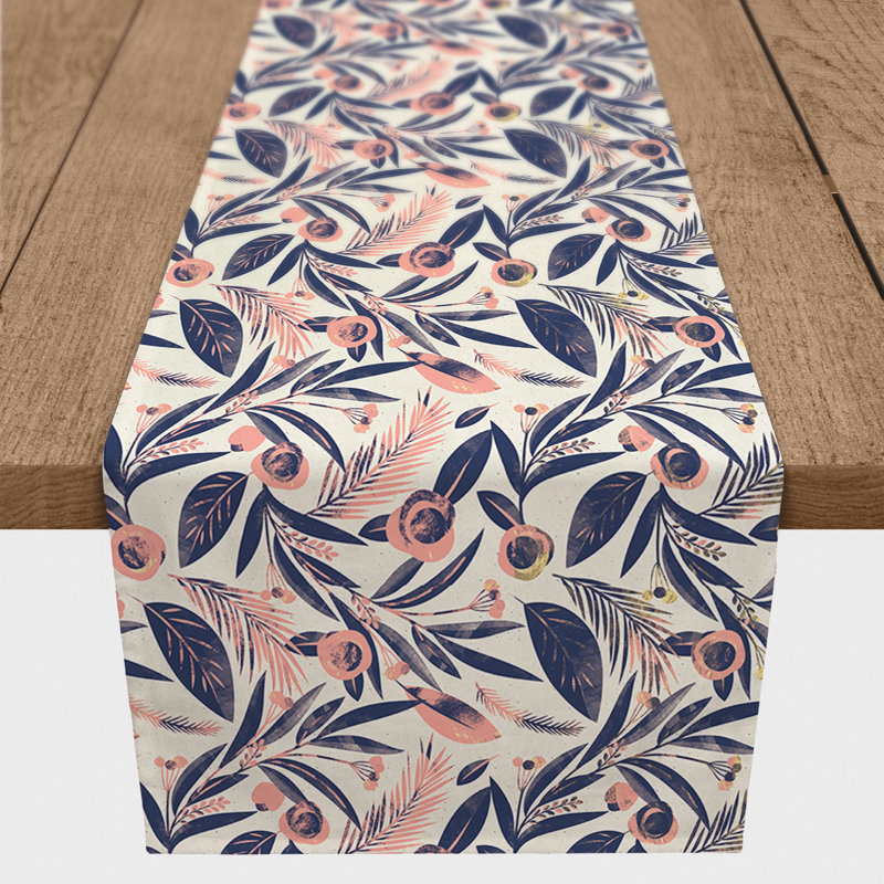 Chemin de table à motif floral sérums, 72 po x 16 po