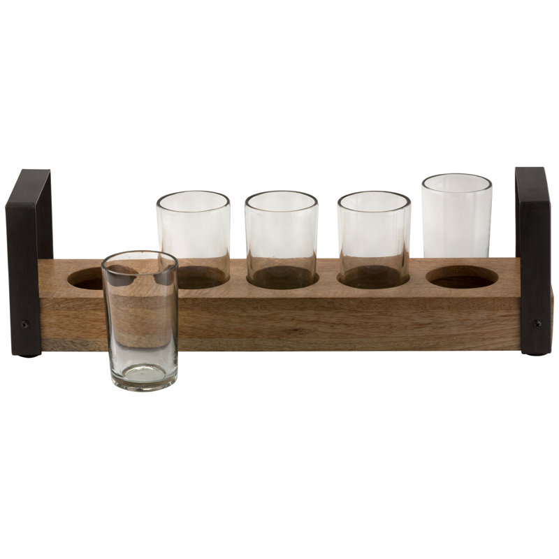 Ensemble de plateaux à condiments avec verres à liqueur 6 pièces Telluride