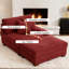 Upholstered Corduroy Modular Chaise Lounge With Armrests & Throw Pillows-212234366-212234367