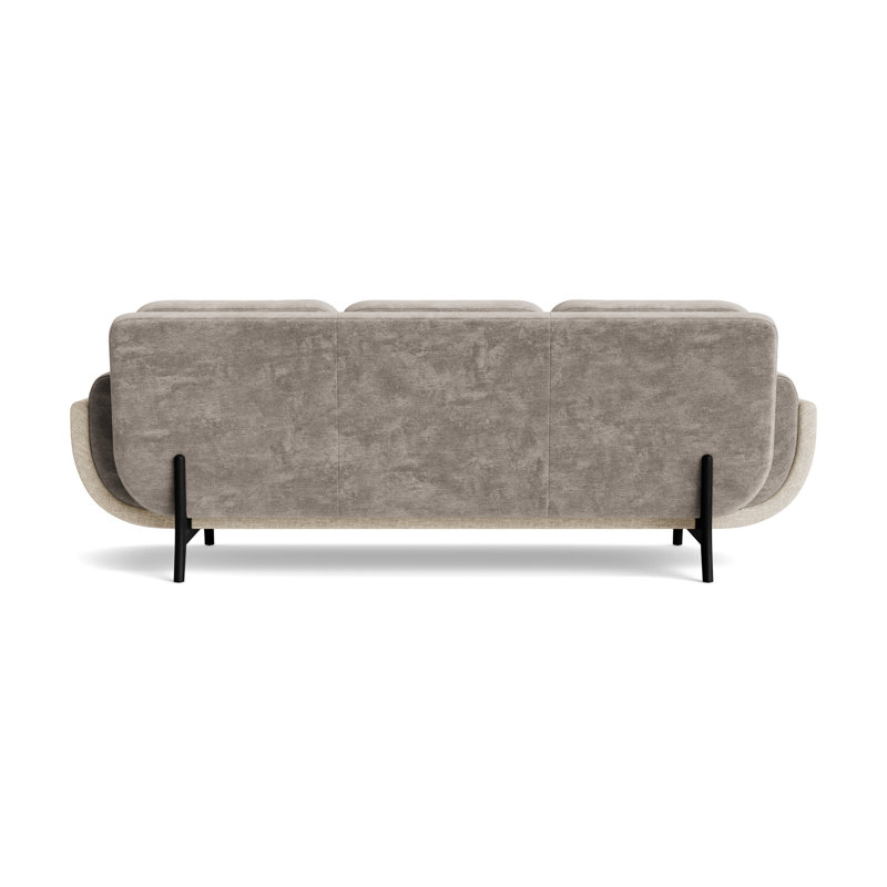 Regatta 100 Sofa, Vintage Chenille-Mink/Textured Slub Weave-Toffee, Black