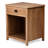 Oak-Colored Nightstand With 1 Drawer And Lower Shelf P2 MDF + Solid Wood Veneer Frame Mid-Century Modern Style 1 Piece