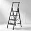 Escabeau pliant pour adultes, escabeau robuste en acier avec large pédale antidérapante et poignée, échelle portable peu encombrante pour la maison, la cuisine et le bureau, noir