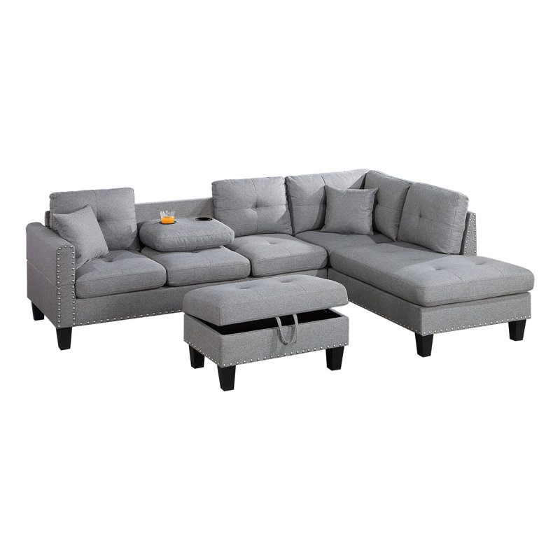 Ensemble modulaire 2 pièces, Tissu gris