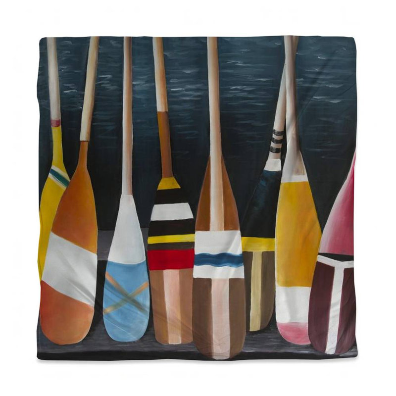 Colorful Paddles Rustic Duvet Cover | Hobbies Bathroom Decor