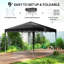 3 X 3m Black Pop-up Gazebo, Adjustable Height Outdoor Canopy Tent With 3-level Steel Frame, Reflective Lined Roof And Carry Bag For Garden Bbq Party Events