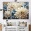 «Chrysanthemums White Blue Mosaic Garden II - Chrysanthemums», ensemble d'art sur toile-107766572-107766573