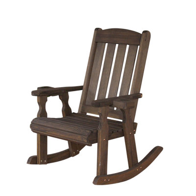 Chaise berçante robuste traitée 600 lb Mission, porte-gobelets
