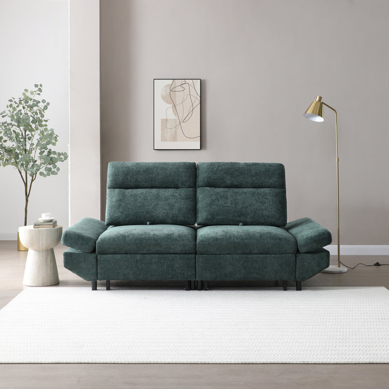 Canapé-lit, canapé-lit convertible coulissant 3 en 1, futon doux avec dossier réglable, canapé en chenille pour le salon / bureau / appartement