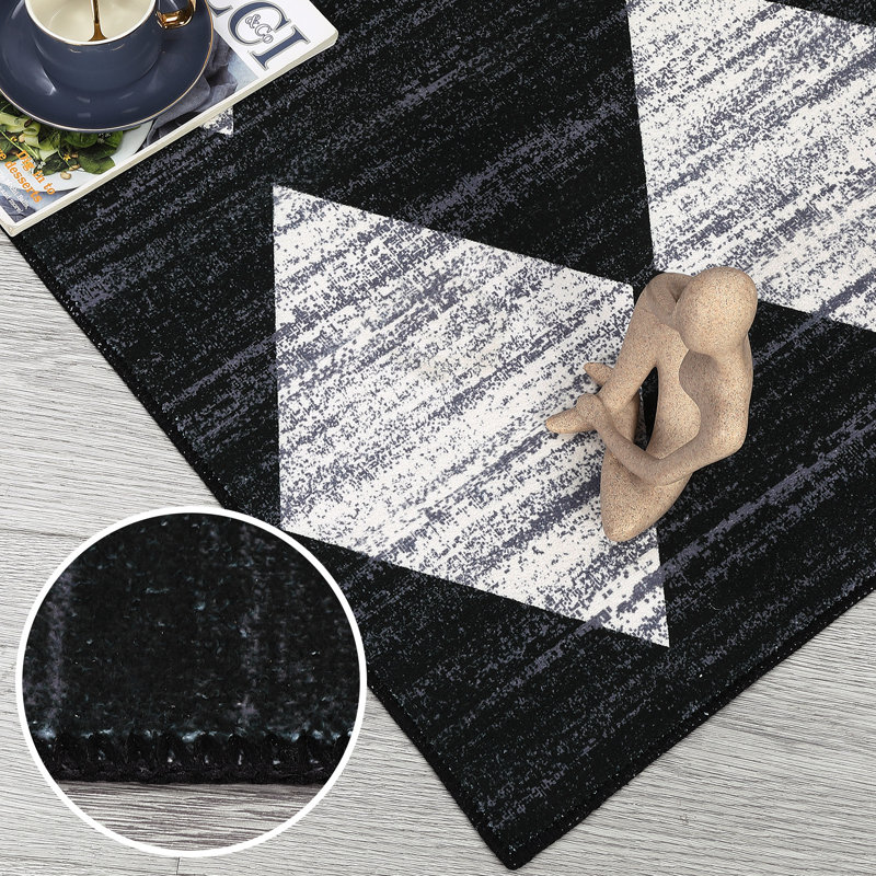 Brazzeal Washable Geometric Rug, Rectangle 9 pi x 12 pi