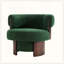 Fauteuil demi-tonneau rotatif moderne courbé et sculptural-130770218-130770219