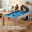 Table de billard et de ping-pong convertible 7-en-1 avec table de billard et tennis de table 7-en-1 avec accessoires, grain de bois HDF et accents chromés-126724190