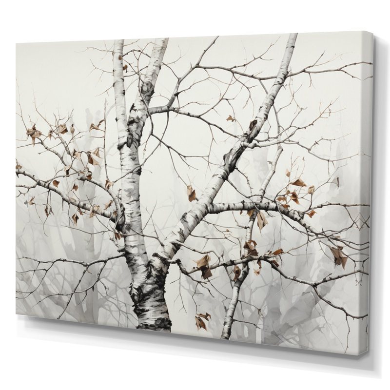 «Monicolore Tree Whispers Of Grey and White II» sur impression sur toile, H 30 po x l 40 po x P 1,5 po